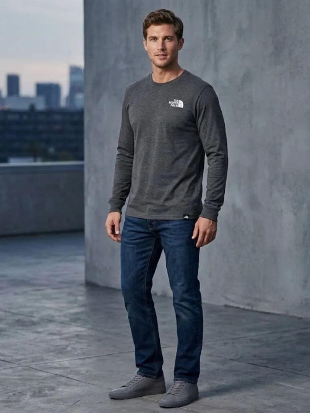 The‎ North Face Men's Charcoal Long Sleeve Tee